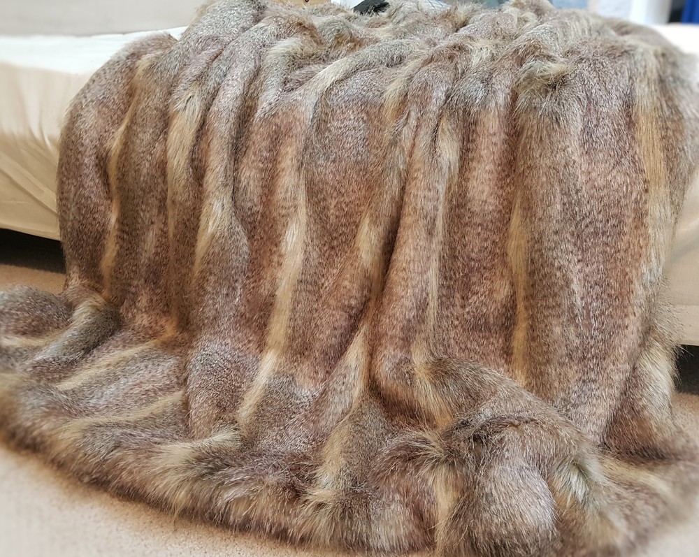 Desert Coyote Faux Fur Throw - Faux Fur Throws, Fabric and ...